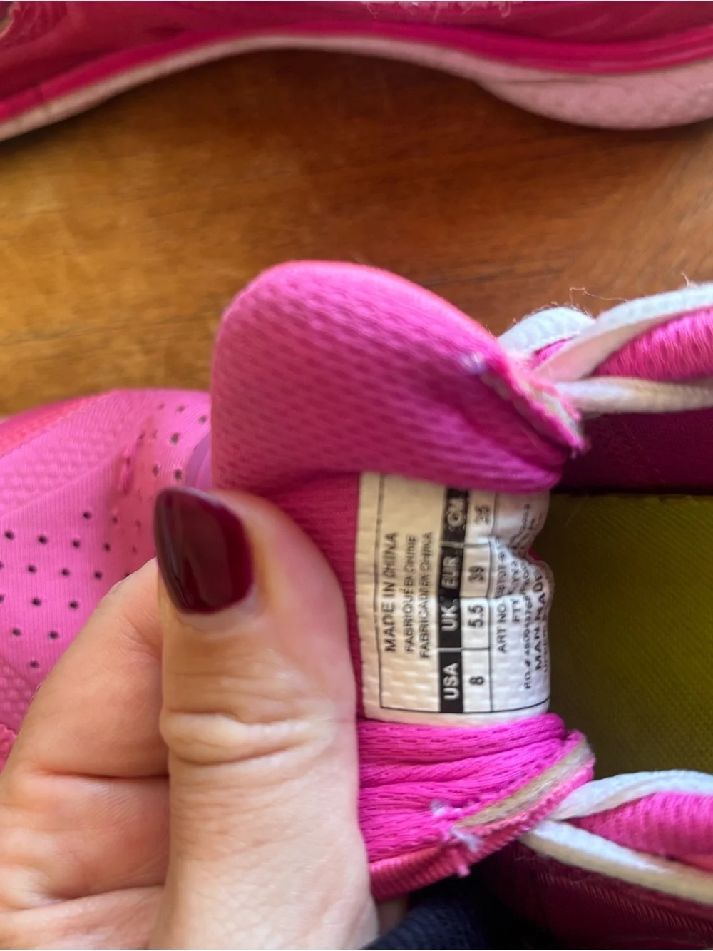 Under Armour Women’s Bright Pink Athletic Sneakers with White Laces size 8